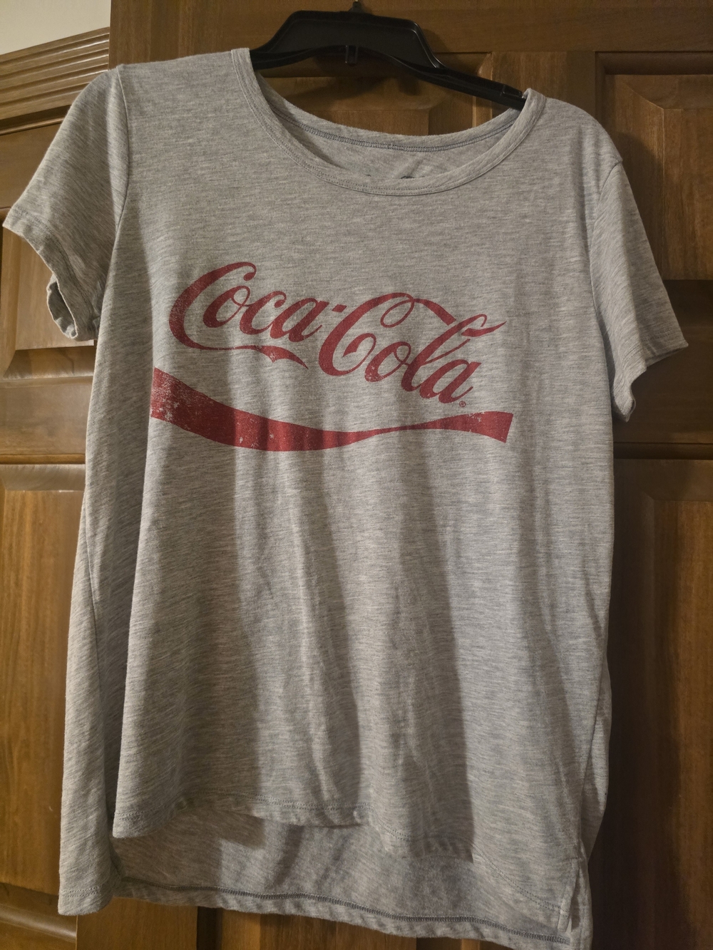 Coca Cola Women's Gray Logo Tee with Red Print